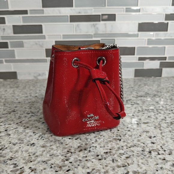 Coach Drawstring Wristlet in Red - Picture 2 of 5